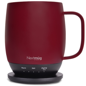 nextmug temperature controlled, self heating coffee mug (burgundy 14 oz.)