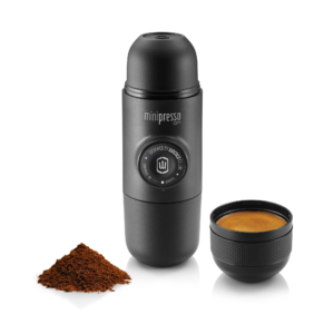 wacaco minipresso gr, portable espresso machine, compatible ground coffee, hand coffee make, travel gadgets, manually operated, perfect for camping